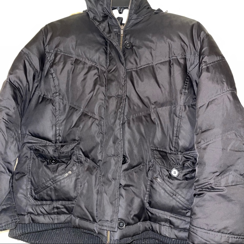Black Puffer Hooded Jacket